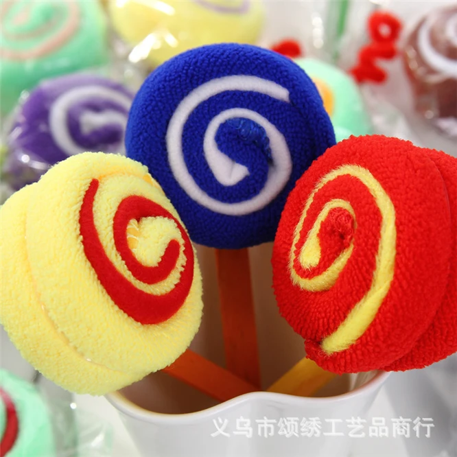 20Pcs lollipop cake towel colorful candies gift towels cotton lovely towel Wedding party Christmas decoration gift kid favor
