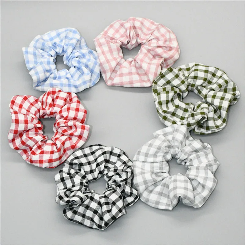 Хит продаж клетчатые резинки для волос аксессуары женщин и девушек эластичные
