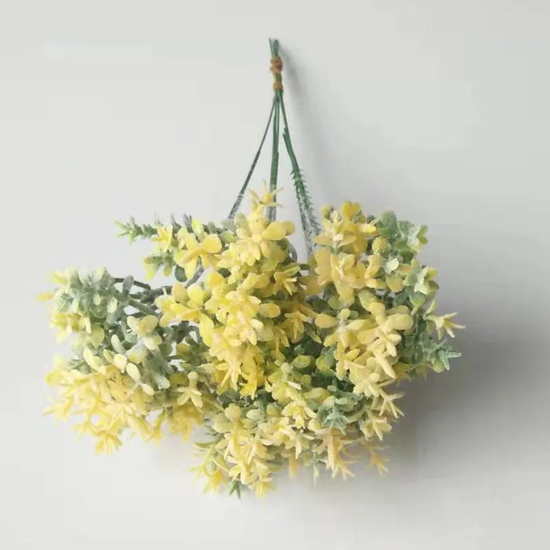 

Silk Flowers Artificial Plants Succulent For Home Wedding Decoration Fake Milan Grass Exterior Garden Decoration Accessories