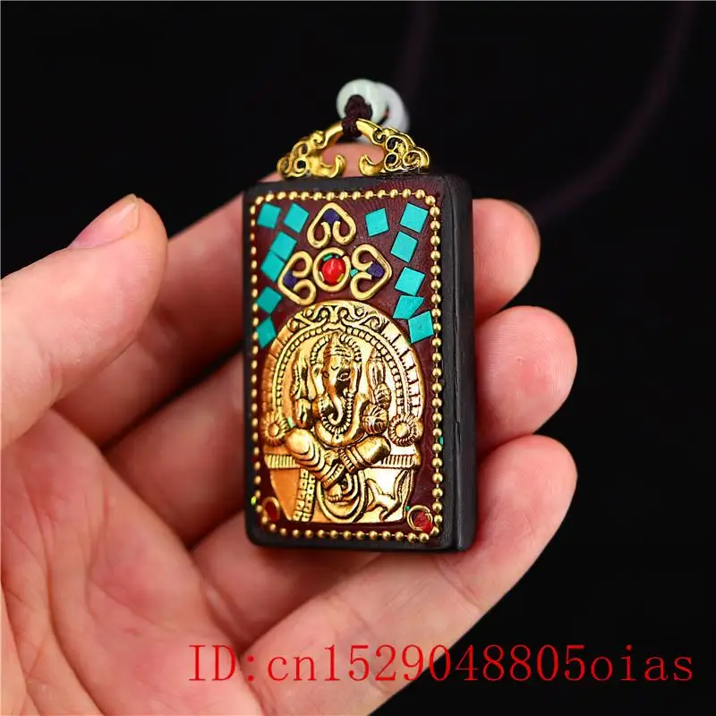 Sandalwood Elephant God Pendant Necklace Collectibles Black Jewelry Natural Gifts Charm Carved Amulet Fashion Chinese | Украшения и