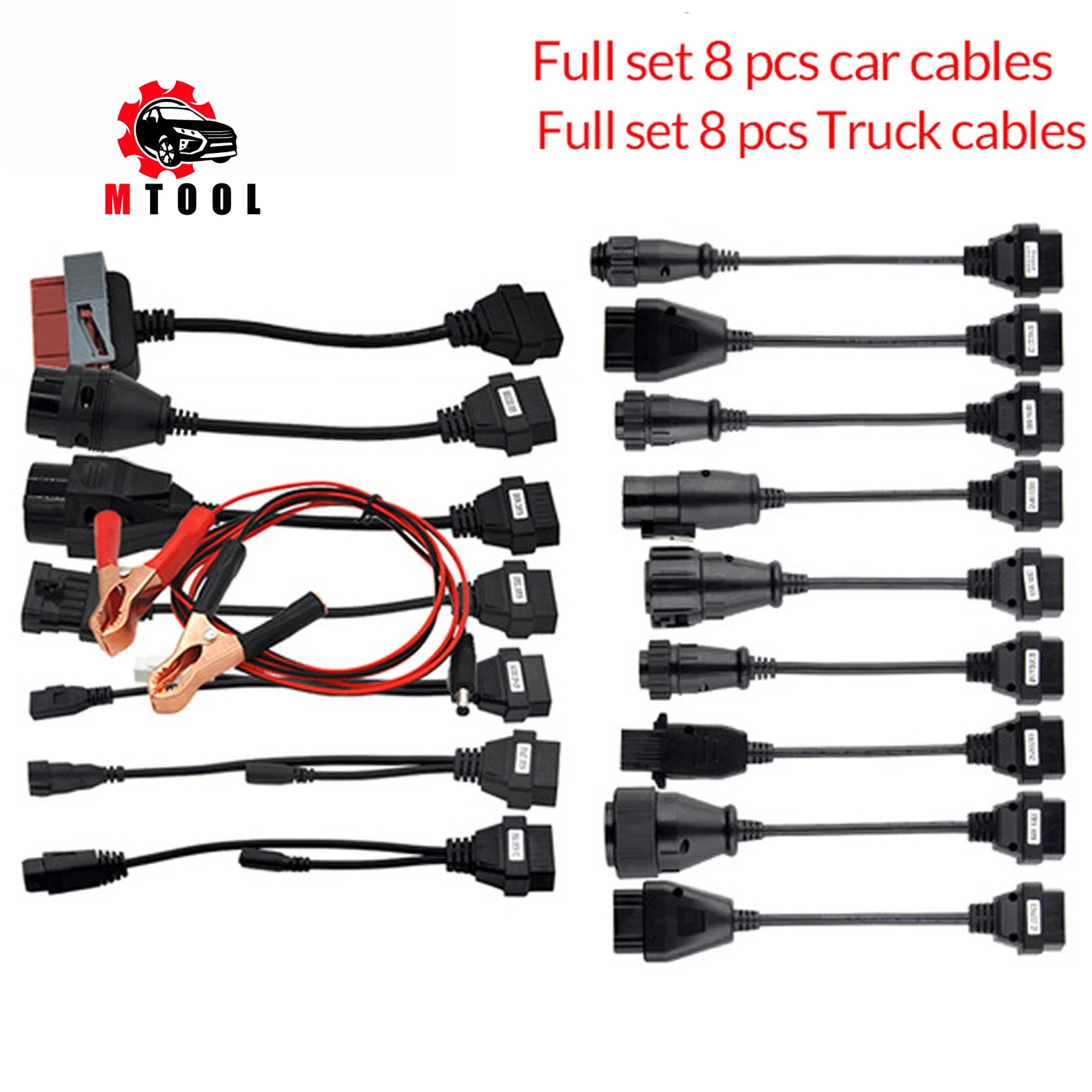 

8pcs Truck Cables Car Cables Full Set for CDP TCS Multidiag pro+ Auto Diagnostic tool OBD2 Car connector OBDII 16pin