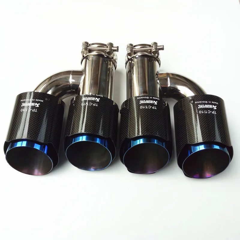 Универсальный Akrapovic выхлопные наконечники углеродное волокно h модель двойной выхлопной трубы из нержавеющей стали глушитель насадки