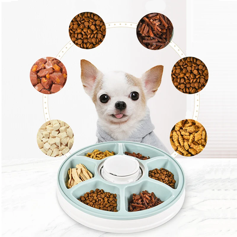 

Pet Automatic Feeder Round Food Timing Dispense 6 Meals 6 Grids Cat Dog Electric Dry Food Dispenser 24 Hours Feed Pet Supplies