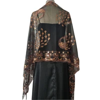 2020 new peacock embroidery sequins shawls and wraps for party dress wedding cape bride dress shawl female wrap shoulder scarf