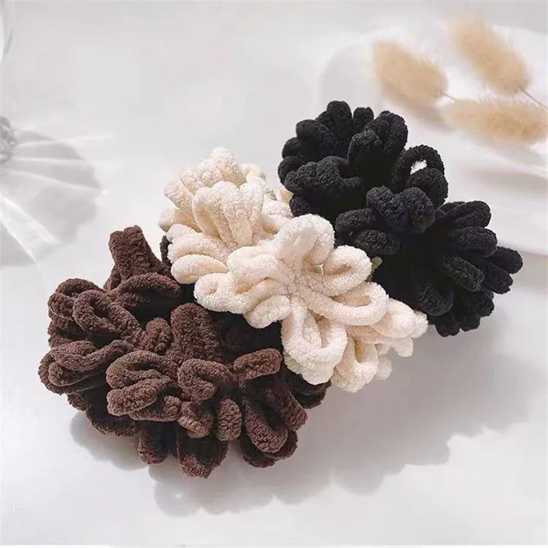 

New Women Velvet Scrunchies Elastic Headbands Fashion Solid Color Hair Bands Holder Ties Ropes Puffy Hair Accessories Ponytail