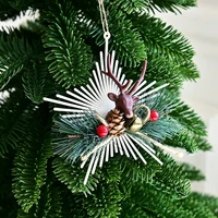 13cm christmas giftssmalldeer pendantschristmas treeselk headsbird cagesbellshanging ornaments2022 new year decorations
