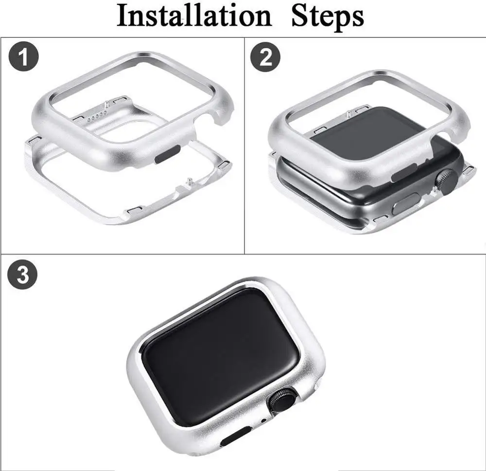 Защитный чехол для Apple Watch 38 мм, 42 мм, 40 мм 44 мягкий прозрачный TPU/Алюминий корпус из сплава для наручных часов Iwatch серии 5 4 3 2 1 Аксессуары
