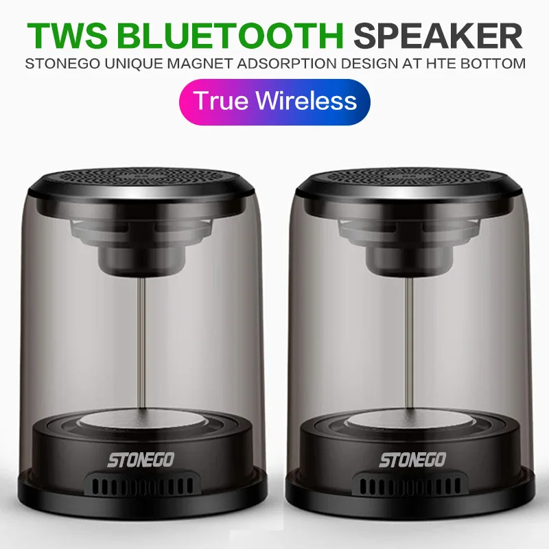 

STONEGO True Wireless Bluetooth Speakers, Portable Powerful Dual Mini Speaker Set W/Surround HD Sound, Instant Pairing