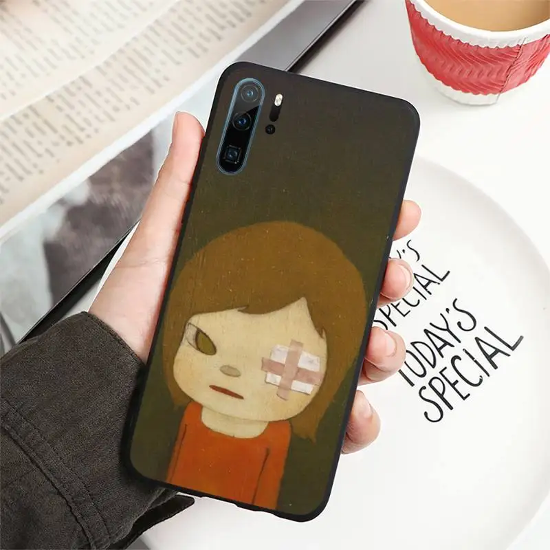 

japan Yoshimoto nara cartoon girl Phone Case For Huawei P40 P20 P30 lite Pro P Smart 2019 Mate 40 20 10 Lite Pro Nova 5t
