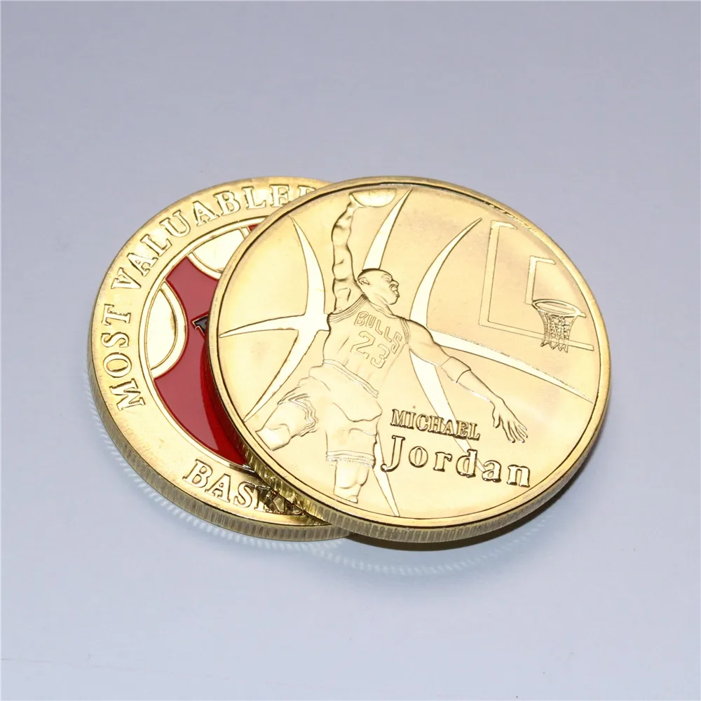 1 OZ Баскетбол воздушный Майкл Джордан завершены в течение 24k золото Цветные