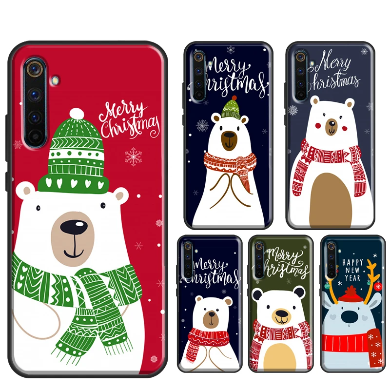 Чехол с надписью Merry Christmas Polar Beer для OPPO A5 A9 A15 A52 A72 A53 Realme 9i 8i 8 Pro GT Neo 2 Master OnePlus 10 9 9R |