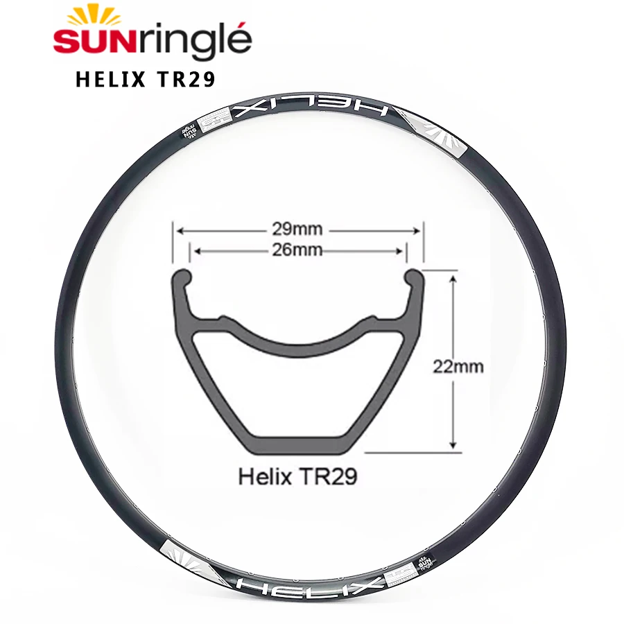 Sunringle helix TR29 26/27 5 29er дюймовый бескамерный обод am fr DH 28/32 кольца с отверстием сплав