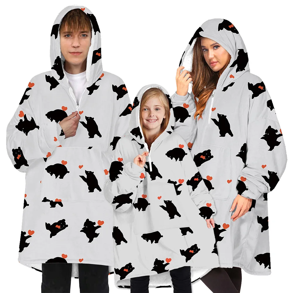 Халаты Домашняя одежда с капюшоном длинным рукавом для отдыха одеяла телевизора