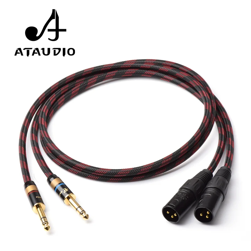 ATAUDIO 1 пара Hi Fi Dual 6 35 мм до двойной XLR аудио кабель 4N из бескислородной меди 5 ТРС 2