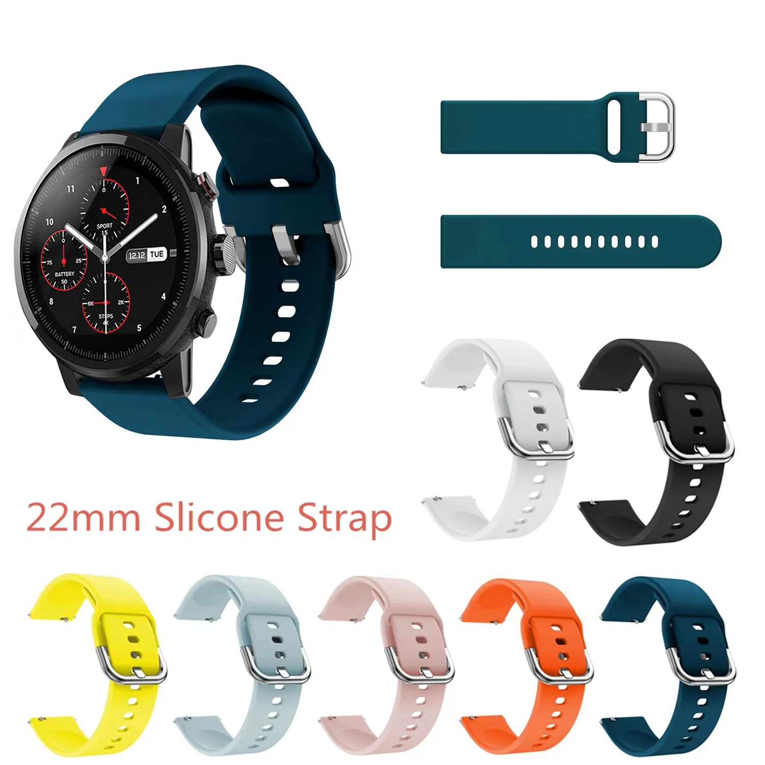 Силиконовый браслет на запястье для наручных часов Xiaomi Huami Amazfit GTR 47 мм