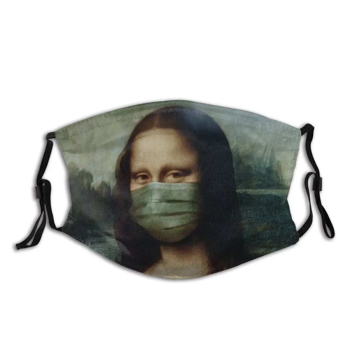

Quarantine Mona Lisa Wearing Mask Washable Print Mouth Face Mask with filter Anti Haze Cold Proof Winter Protection Cover Muffle