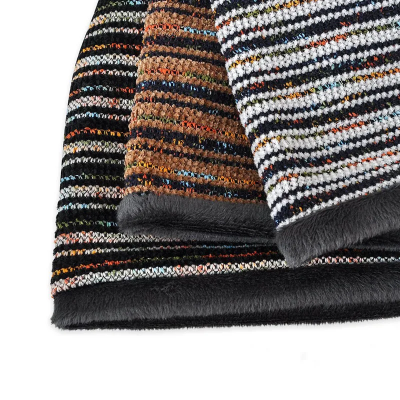 

Autumn and Winter Hats For Men Women Beanie Striped Knit Cap Bonnet Skullies Beanies Gorro Hedging Cap Thicker Hat Keep Warm