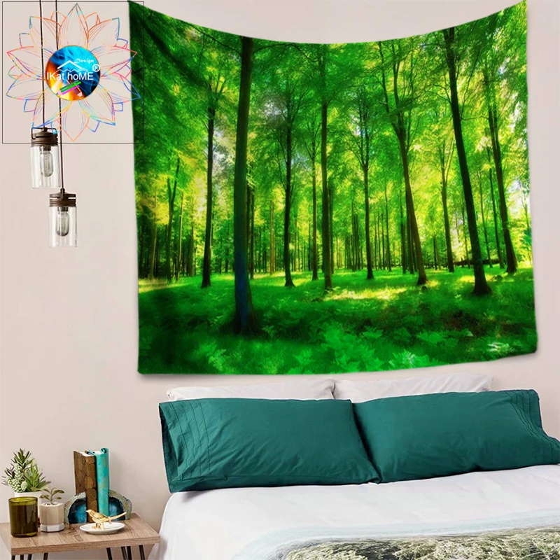 Солнечный лес гобелен для гостиной с мандалой настенный в стиле хиппи