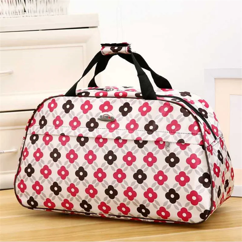 Leather Women Travel Bags Handbags New Fashion Portable Hand Fitness Floral Duffel Bag Waterproof Weekend Bag For Lady