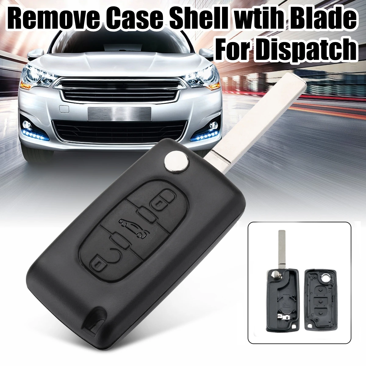 3 кнопки дистанционного флипа ключа Fob чехол в виде ракушки w/лезвие для Peugeot Citroen