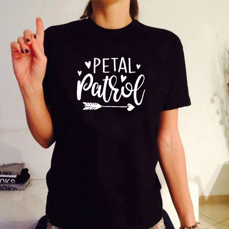 

Petal Patrol Funny T Shirts Women T-shirt Loose Camiseta Mujer Short Sleeve Tshirt Cotton Women Tops Casual Tee Shirt Femme