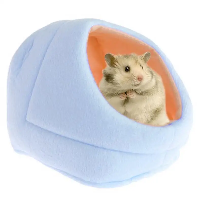 

1 Piece Warm Hamster Bed Cute Hedgehog Rabbits Winter Cave Bed With Mat Small Animal Hamster Dutch Rats Cage Nest Accessories