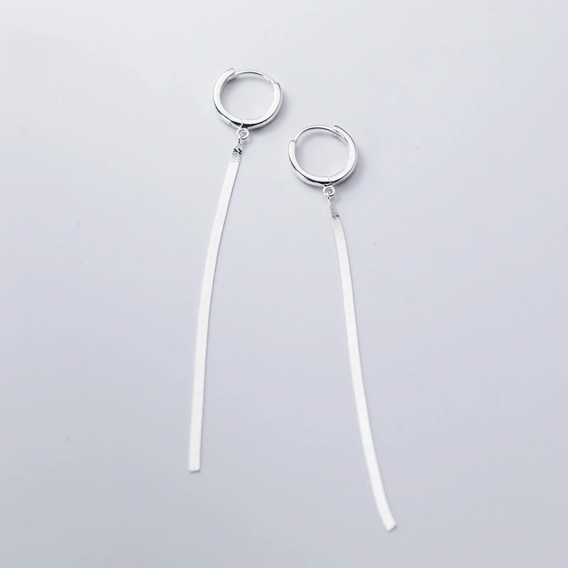 

925 Sterling Silver Korean Fashion Elegant Long Tassel Dangle Earrings For Women Lady Daughter Jewelry