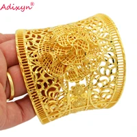 adixyn 2021 dubai flowers shape bangle for women 24k gold color bracelets jewelry ethiopian arabic african trendy bangle n01062