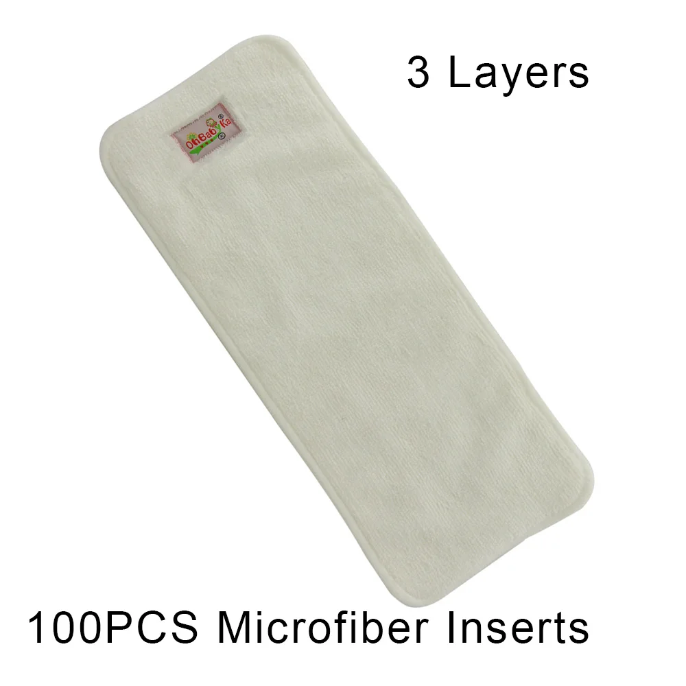 100pcs 3layers Ohbabyka 100 шт многоразовый бамбуковый угольный вкладыш детская ткань пеленки коврик вкладыш в подгузник меняющие вкладыши 5 слоев вставка для подгузников - Цвет: 100pcs 3layers