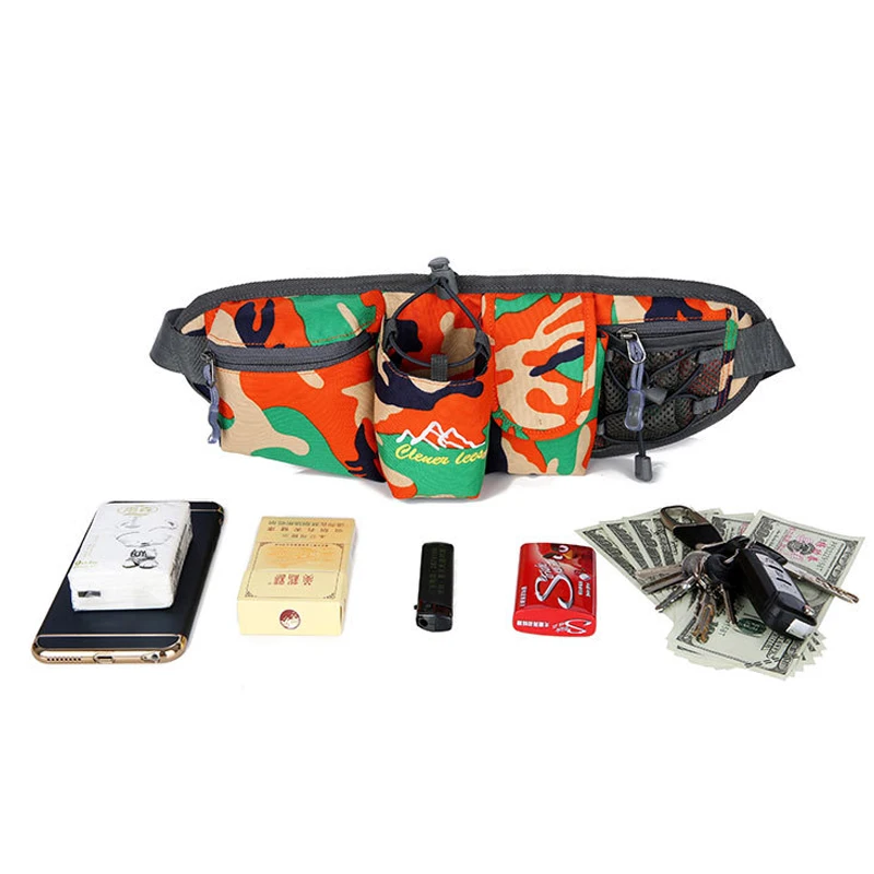 Мужская поясная сумка с камуфляжным принтом YoReAi спортивная для бега однотонная