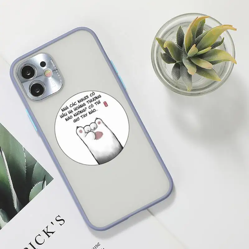 

Cute cat paw My emperor Phone Case For iPhone 12 11 Mini Pro XR XS Max 7 8 Plus X Matte transparent Gray Back Cover