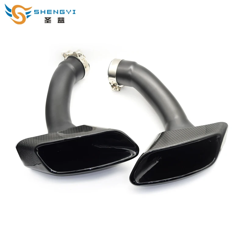 Черная выхлопная труба из углеродного волокна 1 пара глушитель наконечник задние