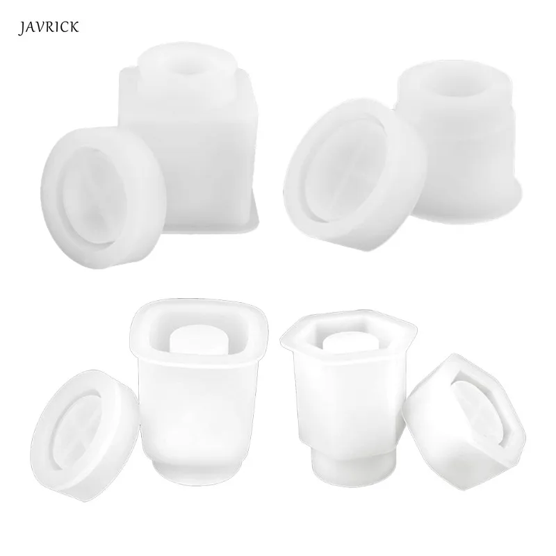 

1 Set Storage Bottle Jar Crystal Epoxy Resin Mold DIY Crafts Casting Tool Sealed Container with Lid Silicone Mould