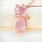 Милое детское ожерелье с животными, кошкой, розой, ювелирные изделия, ожерелье для девочек, праздничный подарок, ожерелье