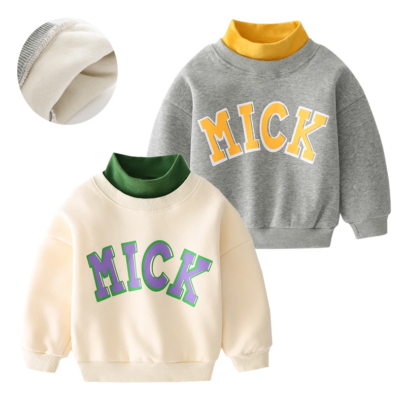 

Модные флисовые теплые толстовки для мальчиков, зимняя куртка с высоким воротником для малышей, Осенняя детская одежда, куртка, детское пал...