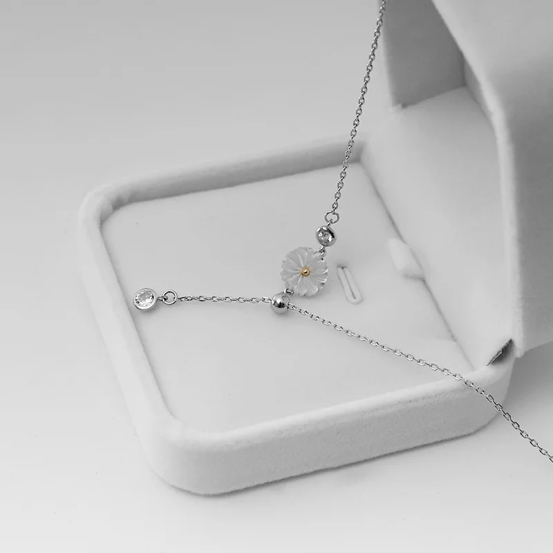 Цепочка с подвеской из серебра 925 пробы натуральной ракушкой | Украшения и