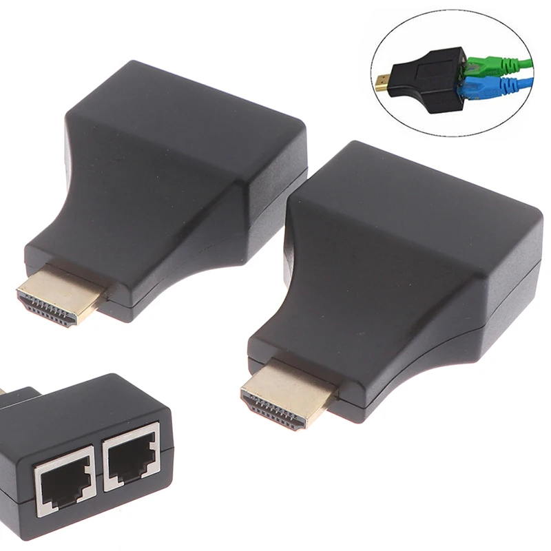 HDMI двойной RJ45 CAT5E CAT6 UTP LAN Ethernet удлинитель повторитель адаптер 1080P для HDTV HDPC PS3 STB 1