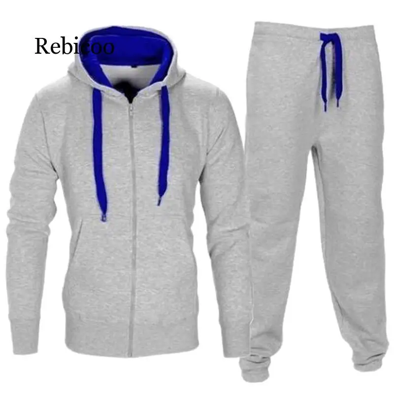

2019 new men's casual sweater suit men's slim hip hop European and American style hoodie suit