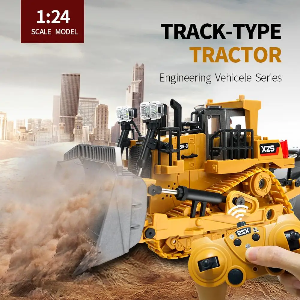 

2.4g Remote Control Engineering Vehicle Crawler Heavy-duty Bulldozer Shoveling Multi-function For Boys Toys