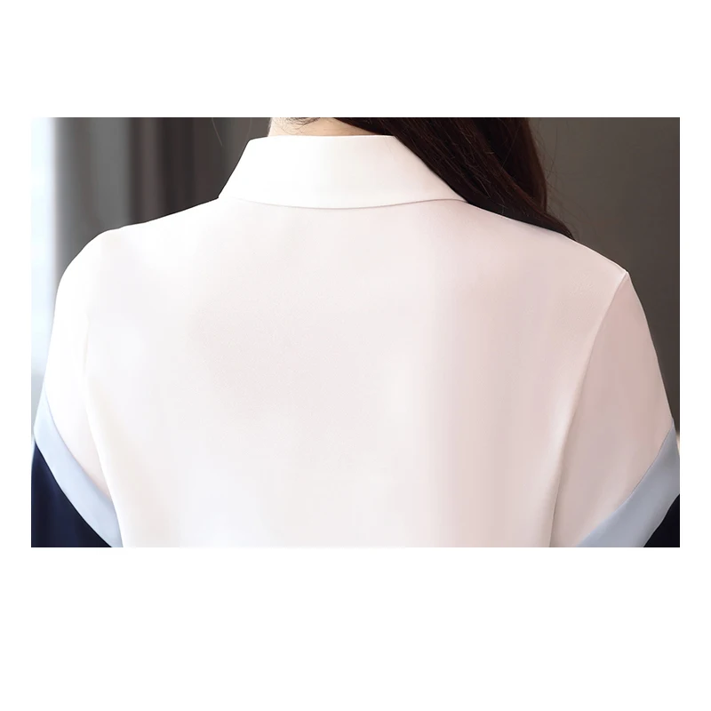 

2021 Womens Tops And Blouses Chiffon Blouse Shirts Women Striped Long Sleeve Ladies Button Spliced Office Lady Blusas 5302 50