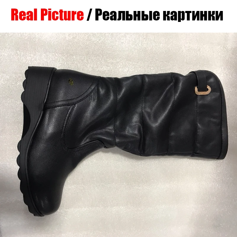 KARINLUNA/2019 г. Зимние женские зимние сапоги до середины икры большие размеры 35-43