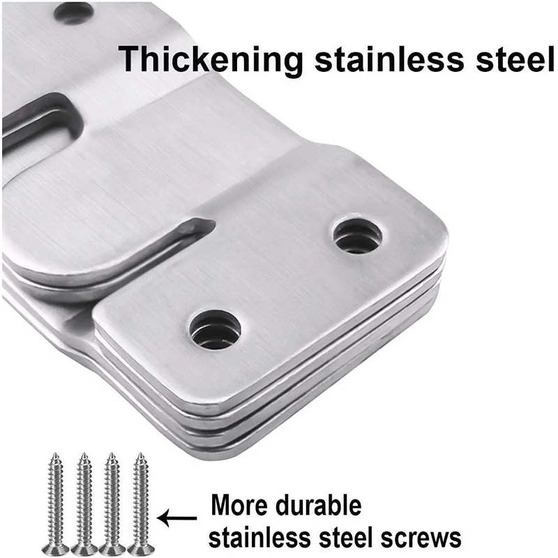 

6 Pairs [12 Pieces] Bracket Interlocking Buckle Head Part Furniture Connector Hook Stainless Steel Wall Bracket