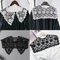 new summer korean style knitted hollow out lace scarf sunscreen hollow versatile false collar silk scarf women skirt dressllar