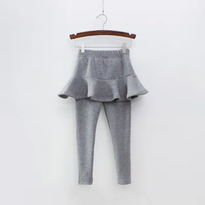 light Grey Новинка года, штаны для девочек Одежда для детей теплая хлопковая юбка-штаны для маленьких девочек, леггинсы для малышей зимняя одежда для девочек высокое качество#5449 - Цвет: light Grey