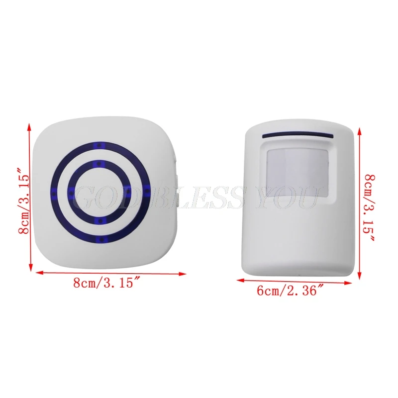 

Wireless Infrared Motion Sensor Door Security Bell Alarm Chime EU/US Plug 3 AAA batteries Not Included Drop Shipping
