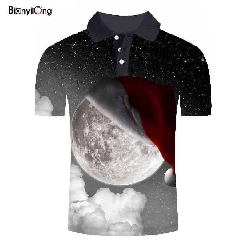 Рубашка поло мужская с 3D принтом лето 2019|Поло| |