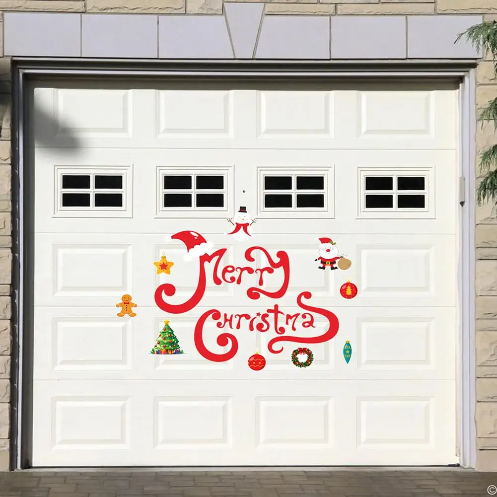 Merry Christmas Garage Magnetic Stickers DIY Waterproof Door Decor Magnets Party Holiday Supplies For Car Decoration Accessories