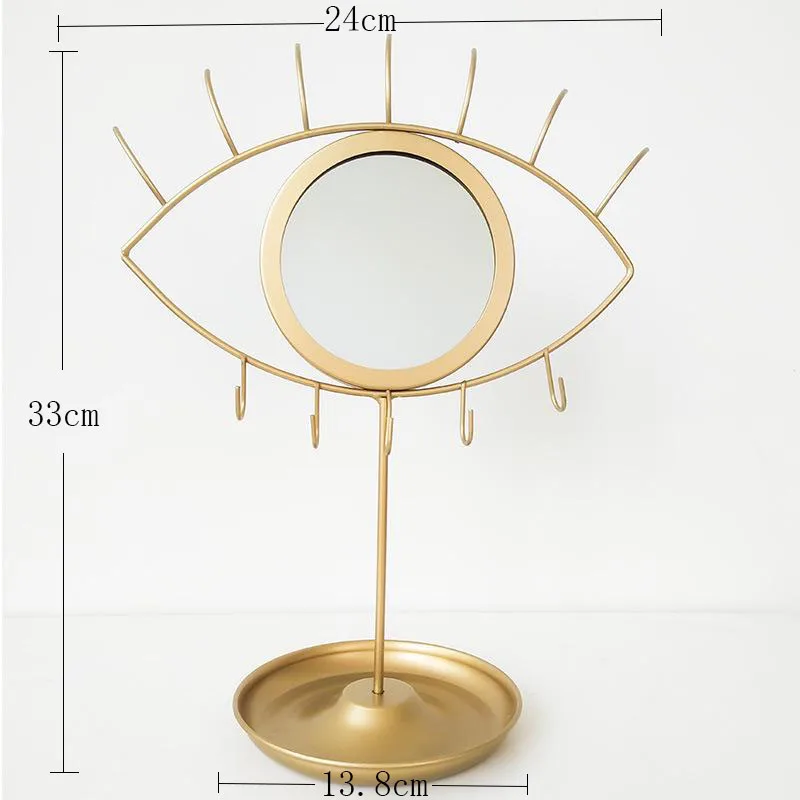 

Eye Pattern Decorative Mirrors Nordic Multifunctional Portable Detachable Jewelry Trays with Hooks Home Decoration Accessories