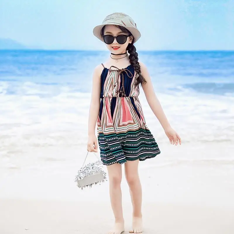 Женское длинное платье в богемном стиле без рукавов с цветочным принтом для