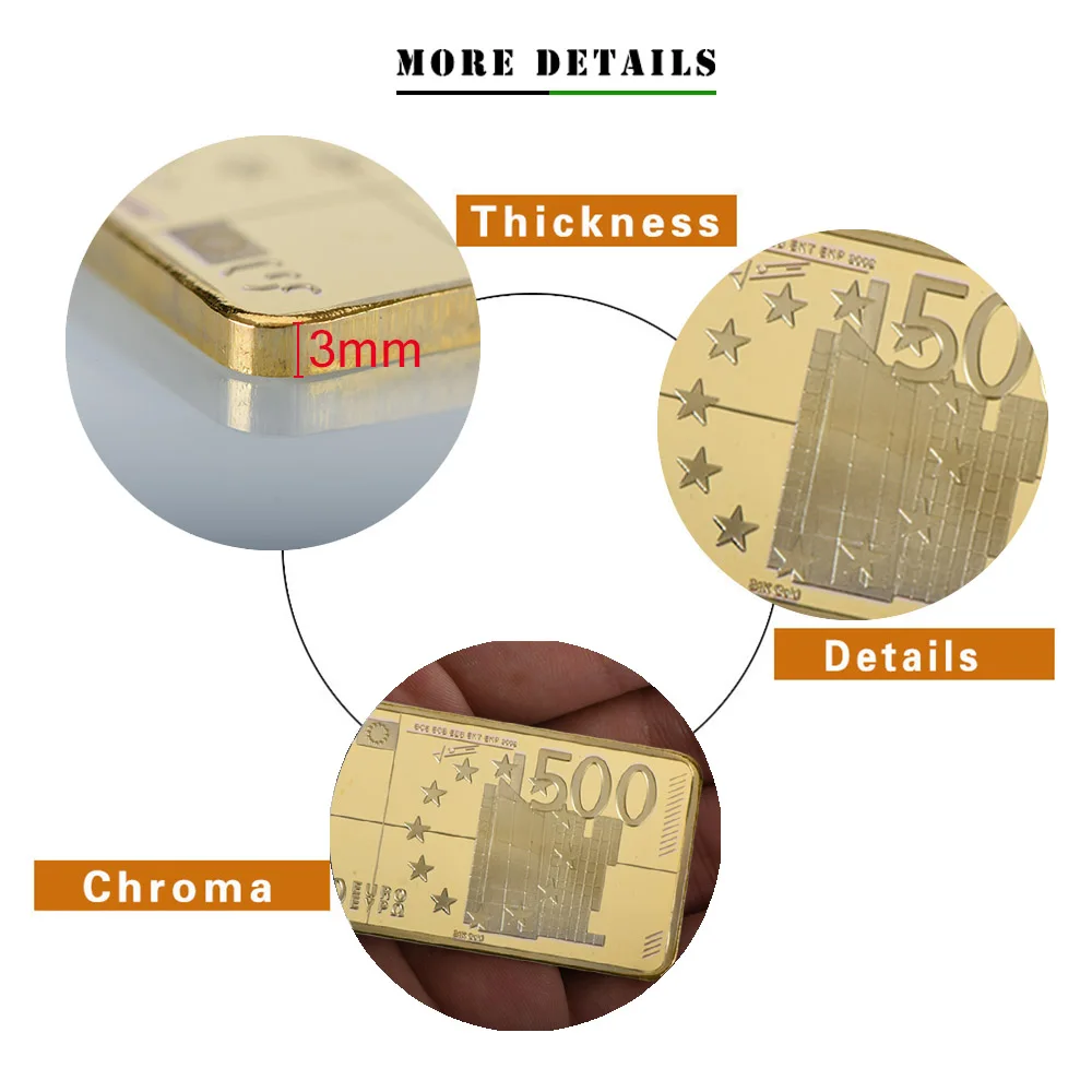500 золотая банкнота евро металлические стержни праздничные подарки роскошные